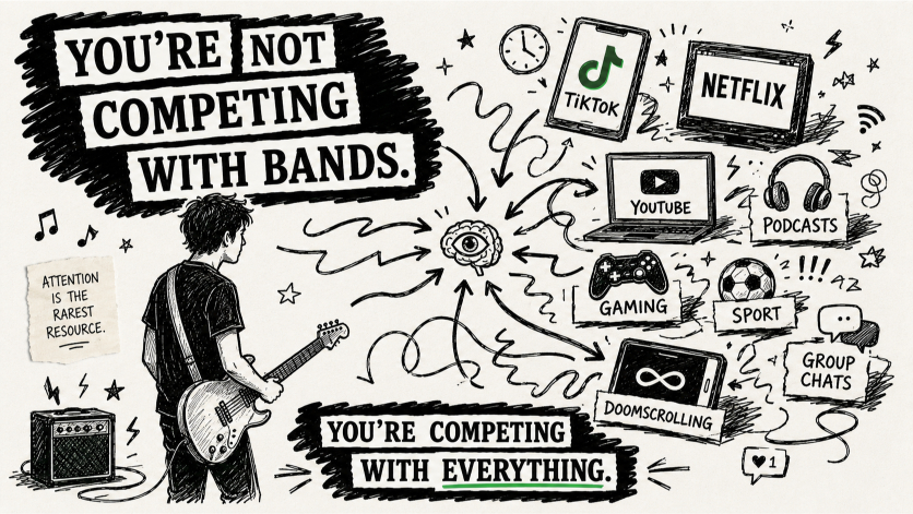 Artists are not just competing with bands. They are competing with everything.