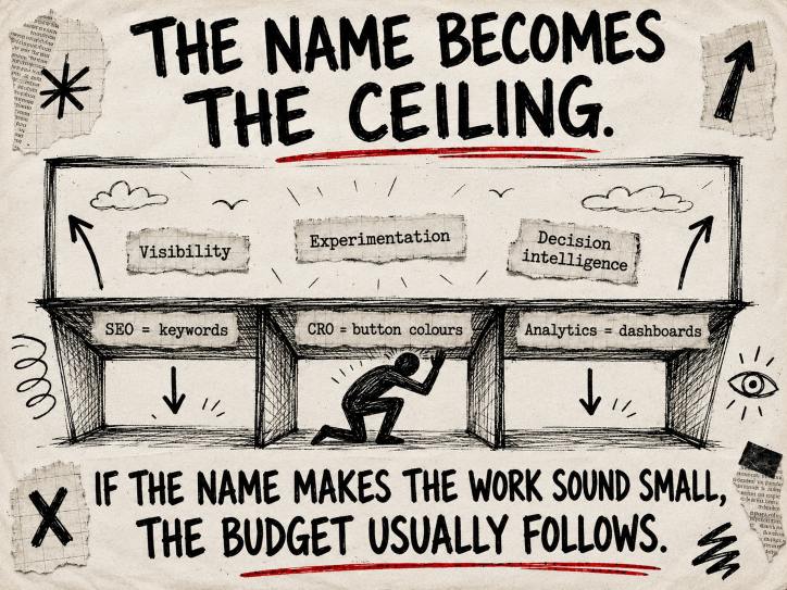 Closing image: bad names create low ceilings for modern work.